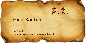 Pucz Karion névjegykártya